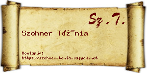 Szohner Ténia névjegykártya